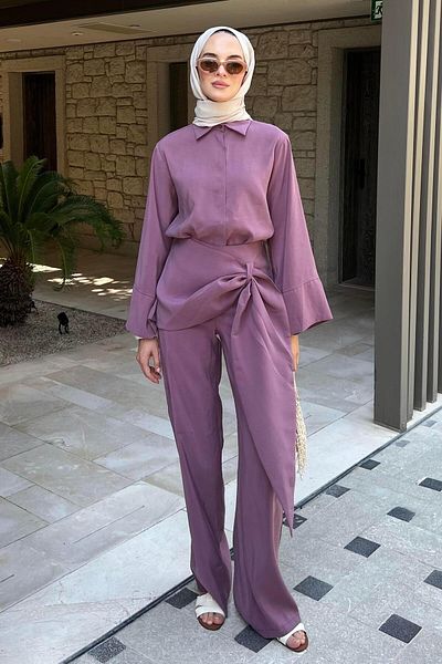 BİNAAR Allerli Trouser Suit Plum