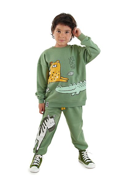 Denokids Set de trening kaki pentru băieți Animale