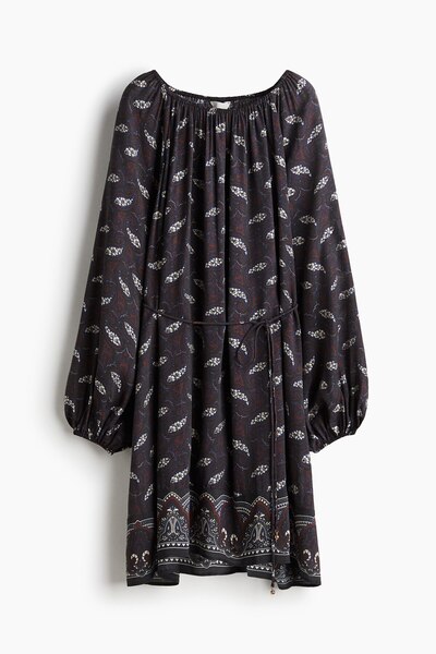 H&M Kuşaklı Oversize Elbise