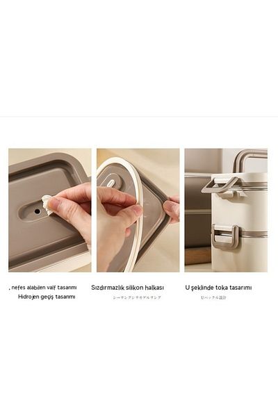 Elista 304 Stainless Steel Meal Container Rectangular Double Layer Meal Container Student Portable Meal Container