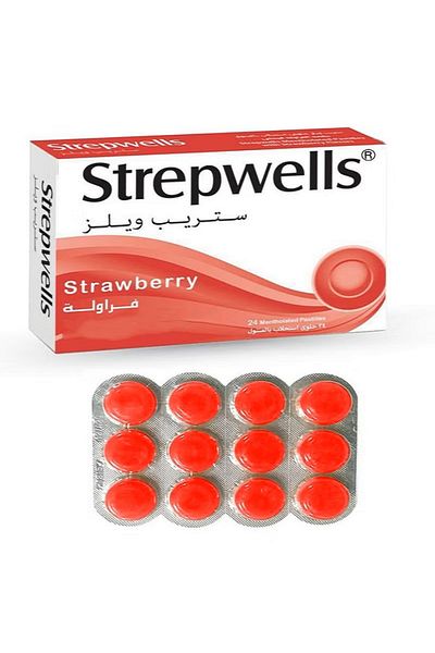Luna Strepwells Strawberry Mentholated Pastilles 24 pcs