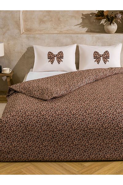 LC Waikiki Leopard Print Double Duvet Cover Set