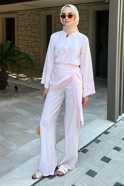 BİNAAR Allerli Trouser Suit Pink