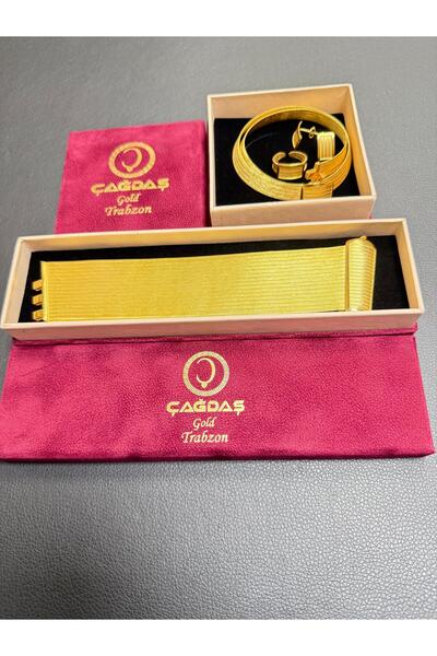 ÇAĞDAŞ GOLD TRB 17-5 Çivili Küpe Trabzon Hasır Set