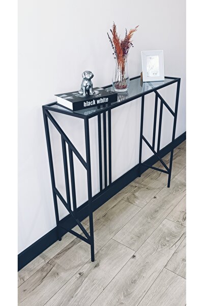 AVİBO HOME Estera Dresuar Kahve Köşesi Modern Konsol 100 cm Füme Cam