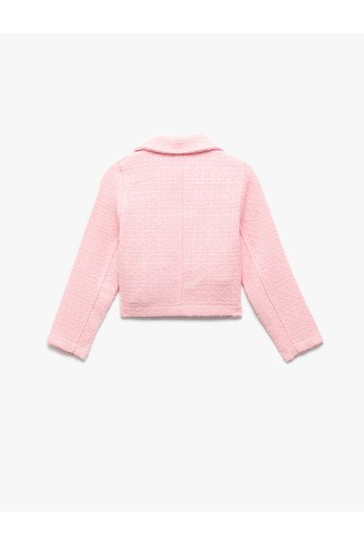 Koton Double Breasted Lapel Button Long Sleeve Tweed Jacket