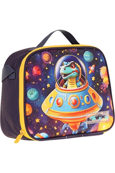KAUKKO Geantă de prânz pentru școală/picnic pentru copii, băieți, izolată termic (dinozaur astronaut) L7273