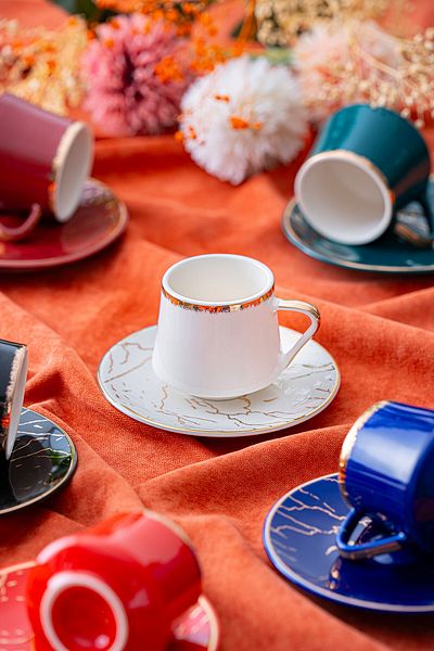ACAR Milla Colorful Coffee Cup Set for 6 People - 90 ml