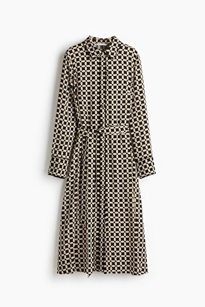 H&M Kuşaklı Gömlek Elbise
