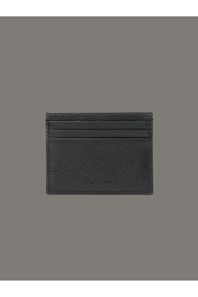 Calvin Klein Men's Rfid Protected Logo Embossed Leather Black Wallet Lv04D1100G-Ub1