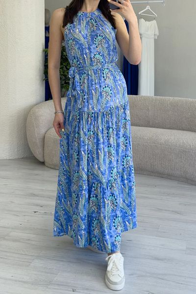 Viyamo Rochie midi cu imprimeu cu guler Halter pentru femei de sezon nou