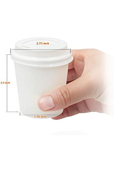 T7 Disposable Paper Coffee Cups 4 oz. with Lids (50 Cups per Pack)