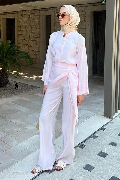 BİNAAR Allerli Trouser Suit Pink