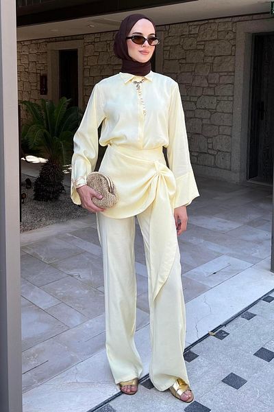 BİNAAR Allerli Trouser Suit Yellow