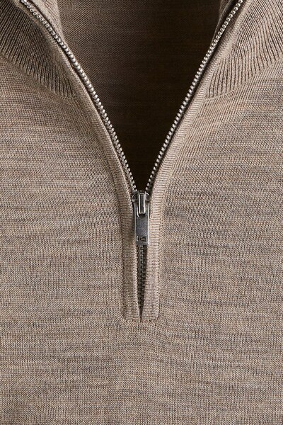 H&M Yarım Fermuarlı Merinos Yünlü Kazak Regular Fit