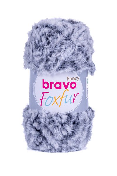 Bravo Foxfur 80 Antracit 100 Gr 50 Mt Snur de blană Snur de tricotat