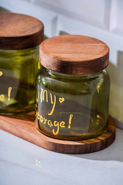 ACAR Pierre Acacia Jar Set with Lid - 12 cm
