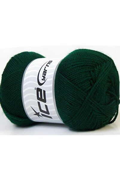 Ice yarns 4x100 جرام. خيوط دورة أكريليك شتوية باللون الأخضر الداكن، خيوط مسطح...