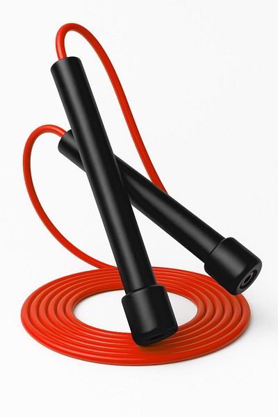 Telvesse Basic Jump Rope Length Adjustable Jumping Tab Rope Jump Rope Red 515