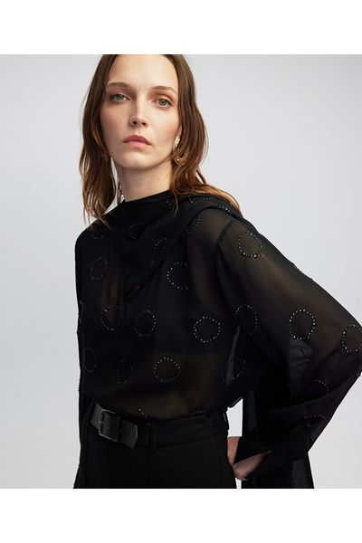 İpekyol Hotfix Print Chiffon Blouse