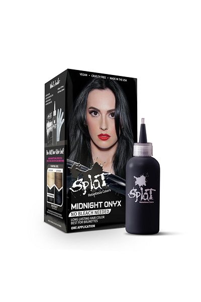 Splat Midnight Onyx Semi Permanent Hair Dye Kit -No Bleach Required, Vegan & Cruelty Free Hair