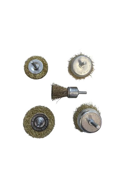 AFIXS Set 5 wire brushes for drilling machine, used for surface grinding and cleaning