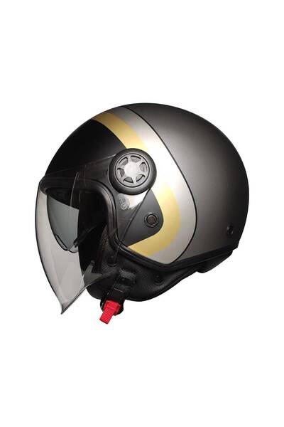 MOTOANL Motosiklet Yarım Kask Güneş Vizörlü ECE 22.06 Motor Kaskı Moon