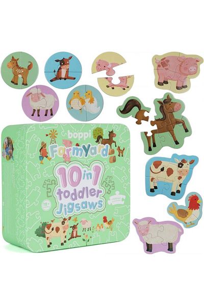 boppi Puzzle progresiv Toddler 10 in 1, - Ferma
