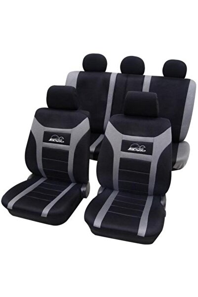 PETEX Set huse scaune auto Super Speed, montare față și spate, negru/gri, com...