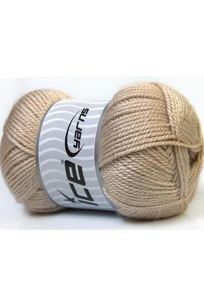 Ice yarns 4x100 جرام. خيوط دورة أكريليك بيج شتوية، خيوط مسطحة، 100% أكريليك