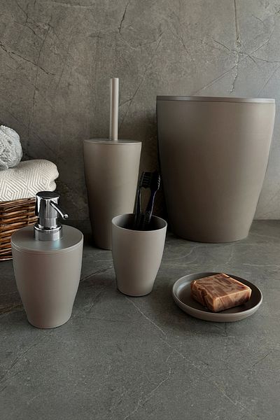 Prima Nova Pure Bathroom Set 5 Pieces - Sand Beige