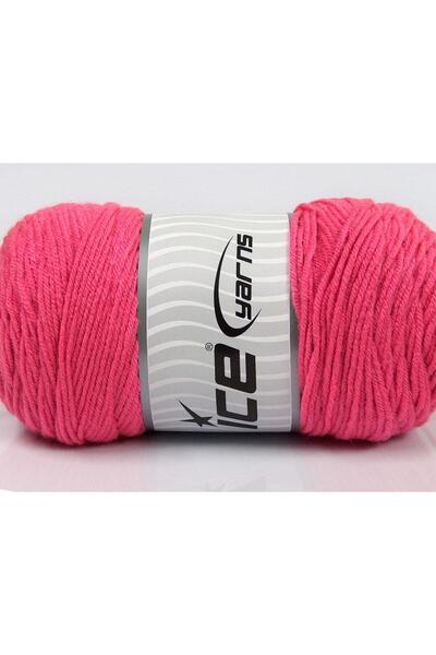 Ice yarns 2×200 جرام. خيوط ساڤر شيربليت وردي شتوي، خيوط مسطحة، صوف ممشط، 100%...