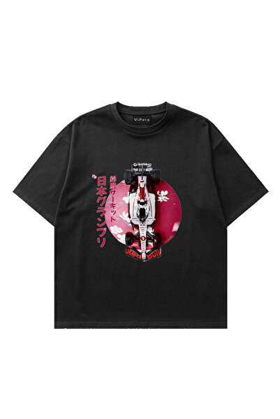 Premium Baskılı Sakura F1 Oversize T-shirt