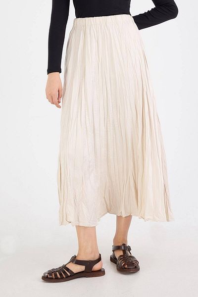 Hersteller Wrinkled Look Long Skirt with Elastic Waist