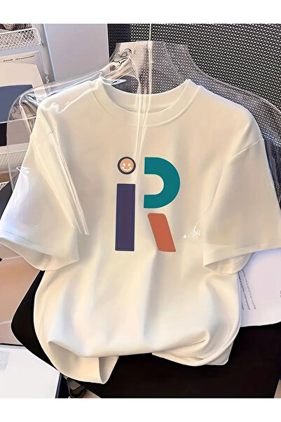 İSMTEXS Tricou unisex cu mânecă scurtă, cu decolteu în formă de R, imprimat c...