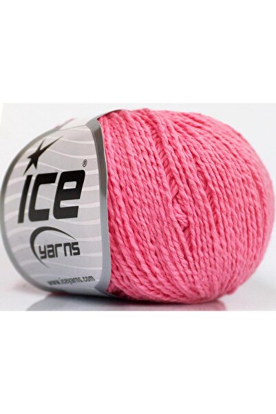 Ice yarns 4x50 جرام. حرير قطني، قطن وردي فاخر، حرير، خيوط صيفية، قطن