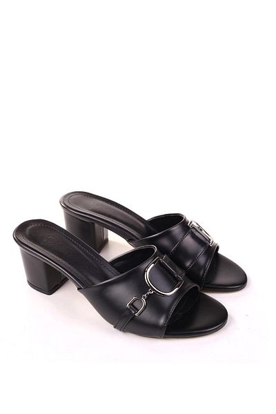 Papuçsepeti Shoe Basket Ll107 Women's 6.5 cm Square Heel Daily Slippers