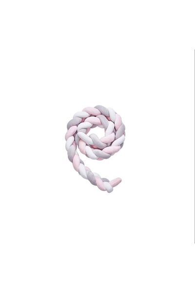 Mixbo Protectie laterala pentru patut bebe Mixbo, bumper impletit, bumbac, 3m, multicolor