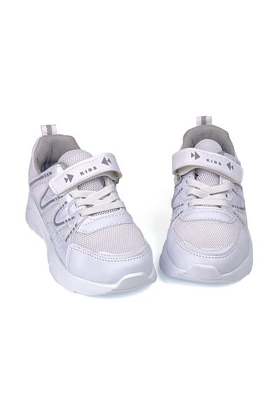 KAJILA Children's Unisex White Ice Velcro Comfortable Daily Sneaker Sports Shoes