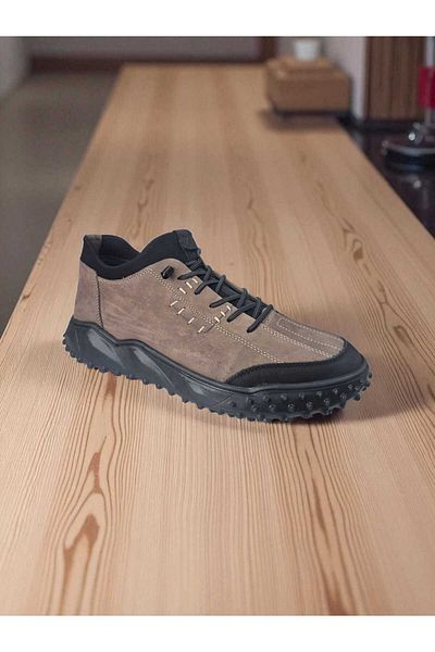 Voyager Men's Khaki Leather Daily Shoes 6012