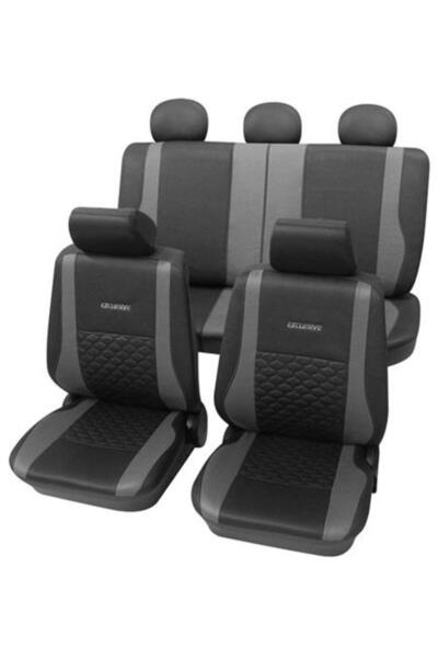 PETEX Set huse pentru scaune auto Exclusive, montare față și spate, gri/negru...
