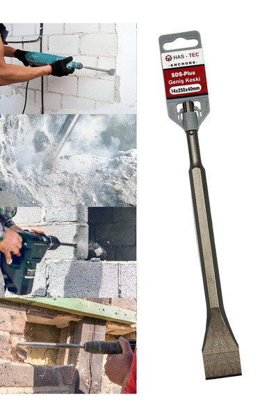 HAS-TEC SDS-Plus Geniş Keski Ucu 14x250x40 mm | Beton ve Duvar İçin Kırma ve ...