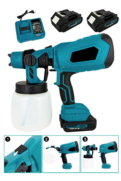 KİMMEER PLUS 21v Çift Akülü 300 Mm Vernik Sprey Boya Püskürtme Makinesi