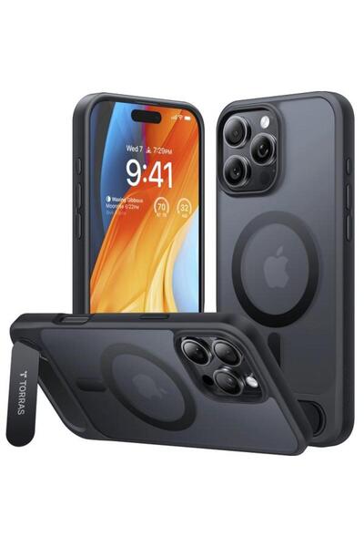 TORRAS Husa MagSafe pentru Apple iPhone 16 Pro, Torras, Pstand, Neagra