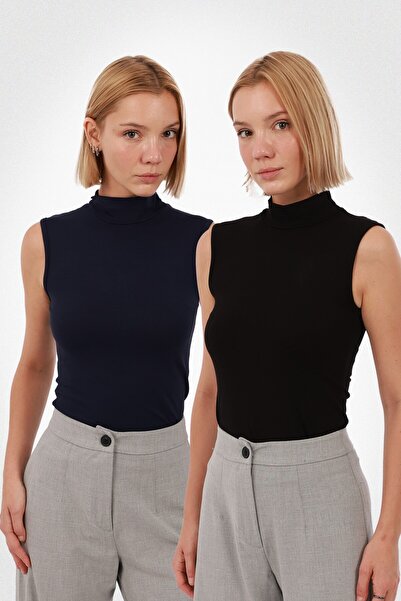 Yade Fashion Kadın Kolsuz Bluz 2’li Set