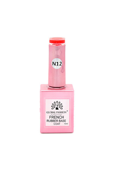 global fashion Base Coat Rubber Neon, baza pentru unghii, 15ml, 12