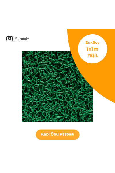 MAZENDY Curly Mat 1X1M 14mm Green Door Front Anti-Slip Outdoor Carpet