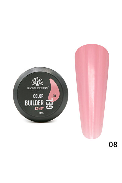 global fashion Gel pentru modelarea unghiilor 15 g, Color Builder Gel, 08- Candy