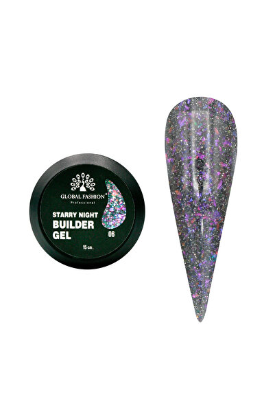 global fashion Gel pentru modelarea unghiilor 15 g, Starry Night Builder Gel, 06