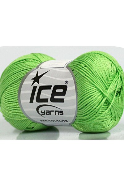 Ice yarns 6×50 جرام. خيوط قطنية صيفية خضراء من القطن المرسيريزد من ألمينا، قط...